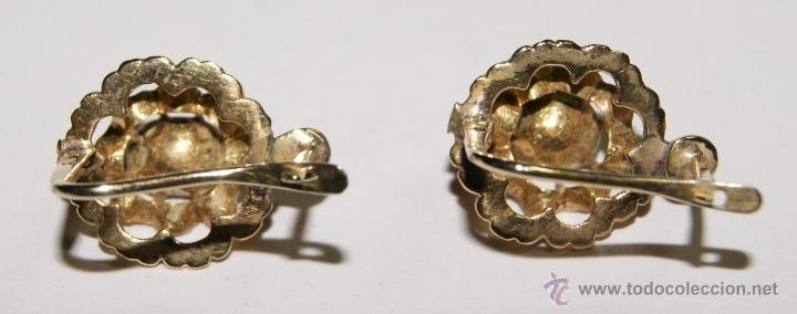 Joyeria: Pendientes Antiguos de Oro con Perlas - Foto 8