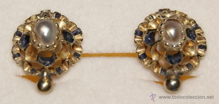 Joyeria: Pendientes Antiguos de Oro con Perlas - Foto 10