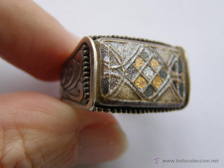 Joyeria: ANILLO DE PLATA DE LEY Y PIEDRA CON ESMALTE. BULGARIA - Foto 1