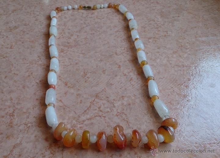 Joyeria: Magnifico collar en cuarzo blanco y carneola . - Foto 1