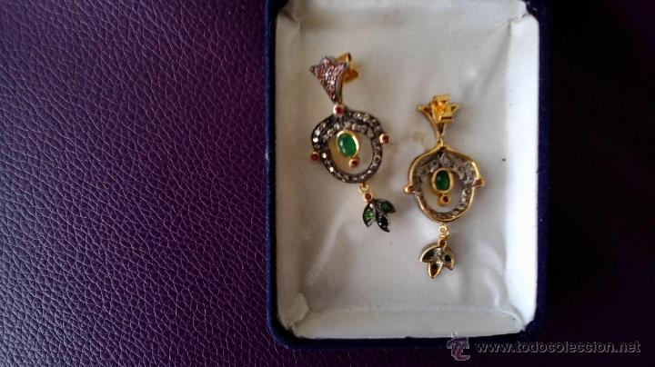 Joyeria: pendientes estilo isabelino con piedras preciosas - Foto 2