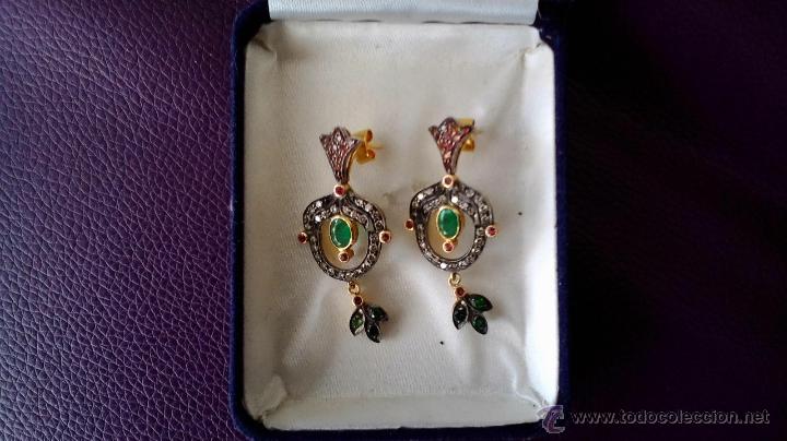 Joyeria: pendientes estilo isabelino con piedras preciosas - Foto 3