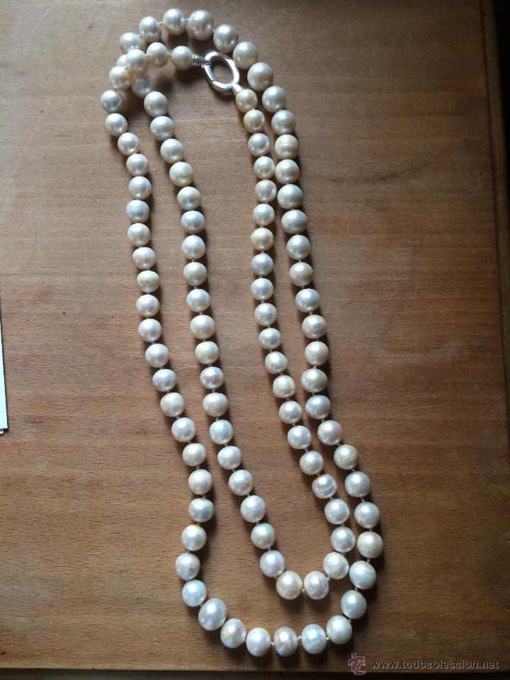Joyeria: magnifico collar de perlas barroca y broche de plata - Foto 1