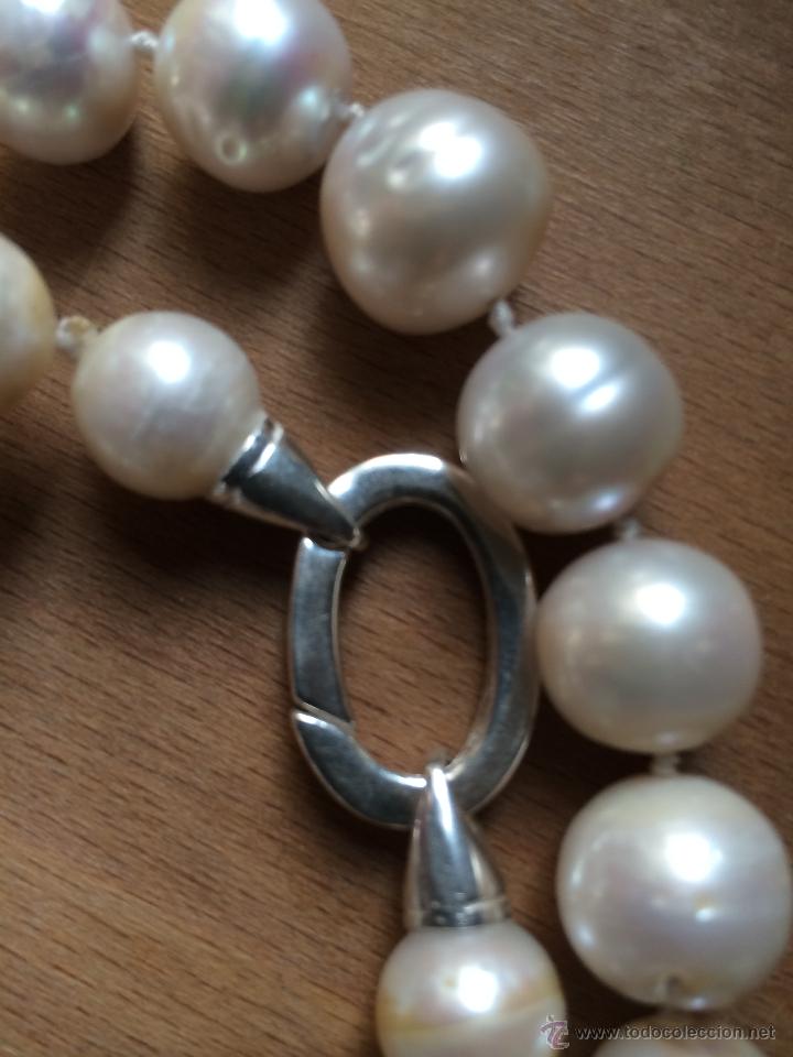 Joyeria: magnifico collar de perlas barroca y broche de plata - Foto 3