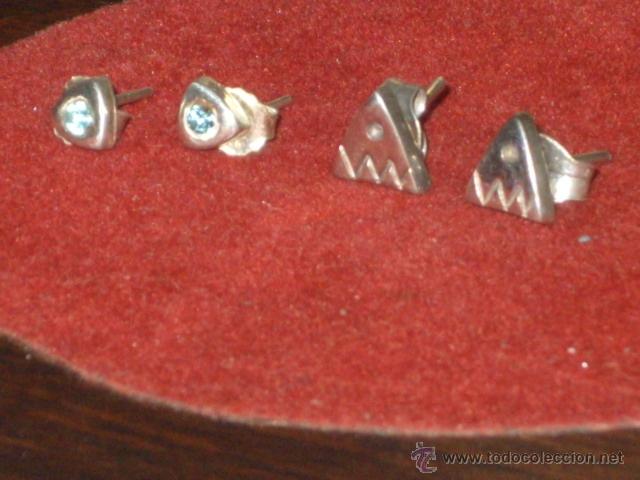 Joyeria: 2 . JUEGO DE PENDIENTES DE PLATA. - Foto 3