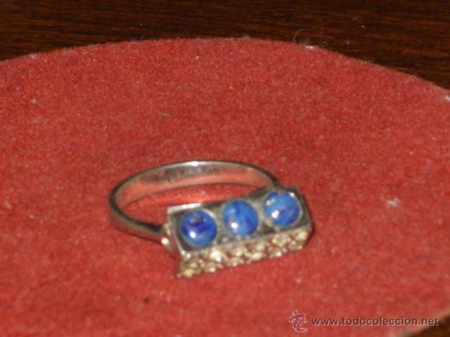 Joyeria: ANILLO DE PLATA CON CIRCONITAS Y LAPISLAZULI. - Foto 2