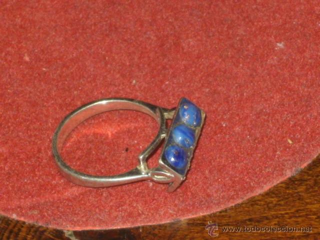 Joyeria: ANILLO DE PLATA CON CIRCONITAS Y LAPISLAZULI. - Foto 3