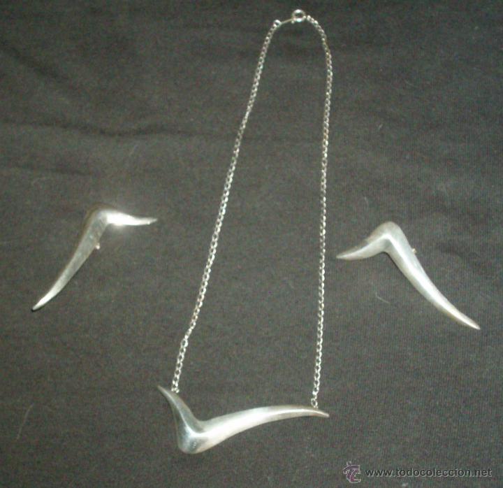 Joaillerie: juego de pendientes y colgante de plata dise&ntilde;o exclusivo  joyeria Reke