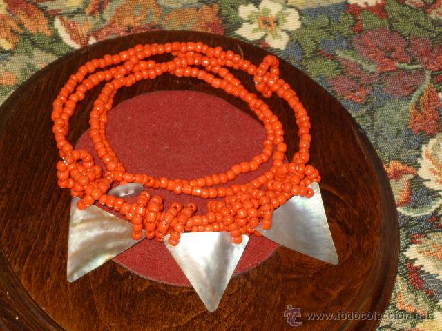 Joyeria: COLLAR DE OPALINA NARANJA Y NACAR. - Foto 1