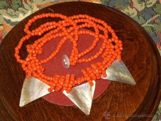 Joyeria: COLLAR DE OPALINA NARANJA Y NACAR. - Foto 3