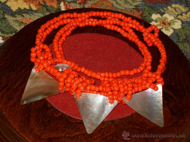 Joyeria: COLLAR DE OPALINA NARANJA Y NACAR. - Foto 5