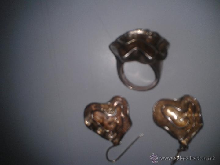 Joyeria: Gran anillo y pendientes a juego .plata de ley - Foto 2