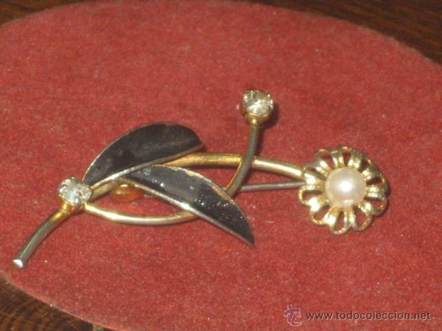 Joyeria: BROCHE CON CIRCONITAS Y PERLA.VINTAGE. - Foto 1