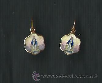 Joyeria: Pendientes Virgen la Milagrosa. 1910. - Foto 1