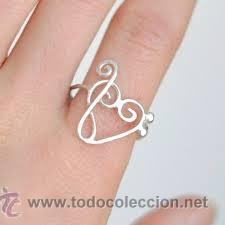 Joyeria: sortija corazon claves en plata de ley - Foto 1