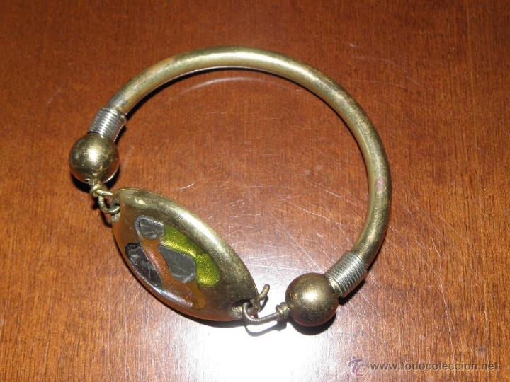 Joyeria: Pulsera de bronoce con cabochon de cristal fundido - Foto 1