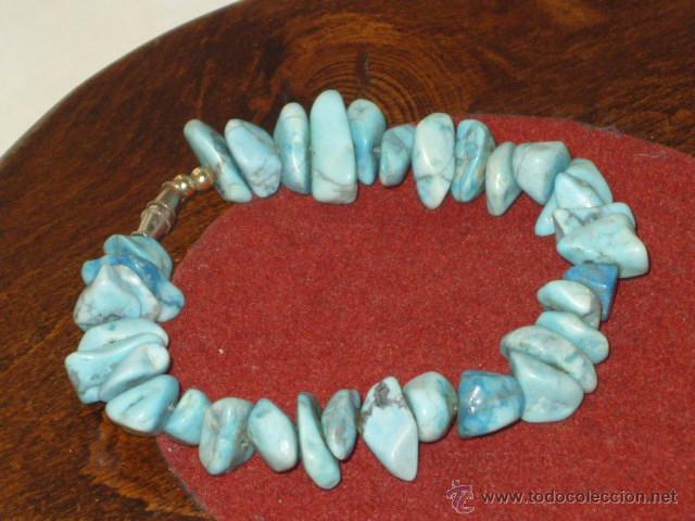 Joyeria: PULSERA DE TURQUESAS,TURQUESA.VINTAGE. - Foto 4