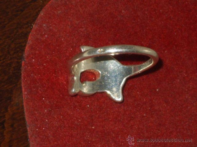 Joyeria: ANILLO DELFIN DE PLATA MACIZO CON CONTRASTE.VINTAGE. - Foto 3