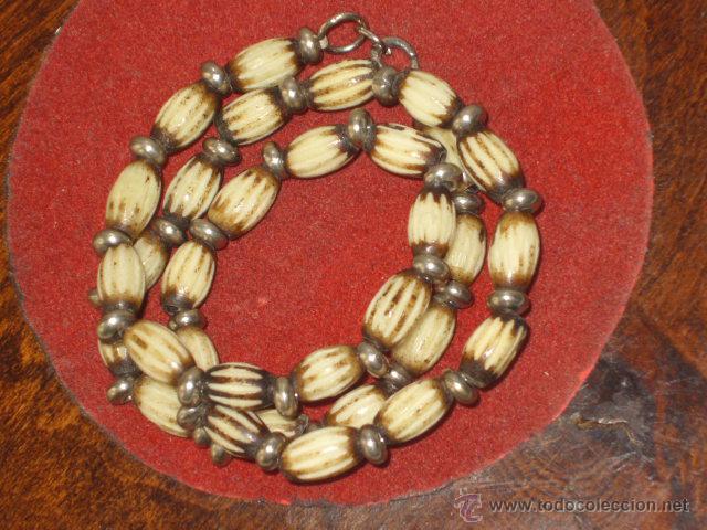 Joyeria: ANTIGUO COLLAR DE HUESO O RESINA. - Foto 4