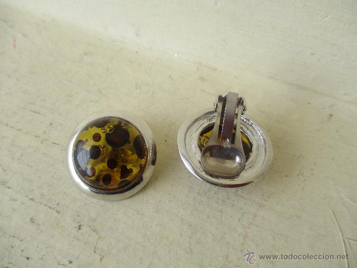 Joyeria: PENDIENTES DE METAL PLATEADO Y PIEDRA S&Iacute;MIL AMBAR - Foto 4