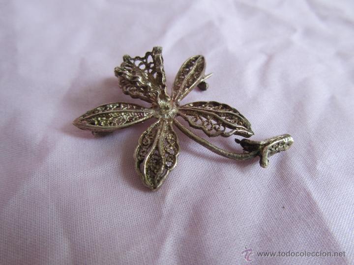 Joyeria: Bonito broche de filigrana de plata en forma de flor - Foto 5