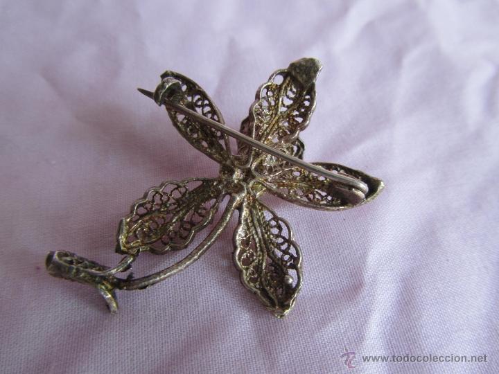 Joyeria: Bonito broche de filigrana de plata en forma de flor - Foto 9