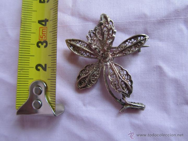 Joyeria: Bonito broche de filigrana de plata en forma de flor - Foto 10