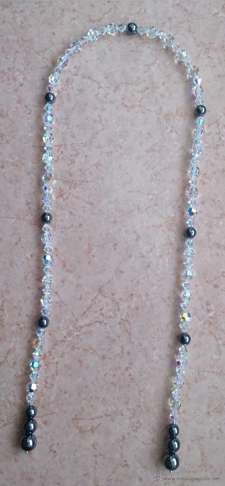 Joyeria: Original collar de piedras swarovski y hematites . - Foto 2