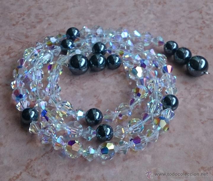 Joyeria: Original collar de piedras swarovski y hematites . - Foto 3
