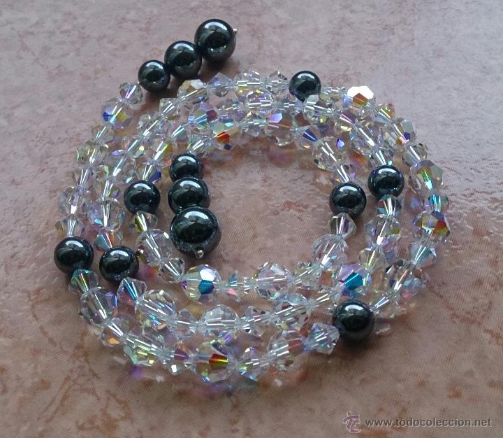 Joyeria: Original collar de piedras swarovski y hematites . - Foto 5
