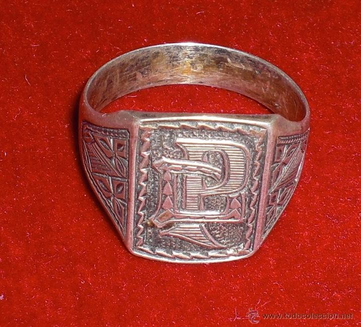 Joyeria: Anillo plata a&ntilde;os 30 Iniciales DP - Foto 1