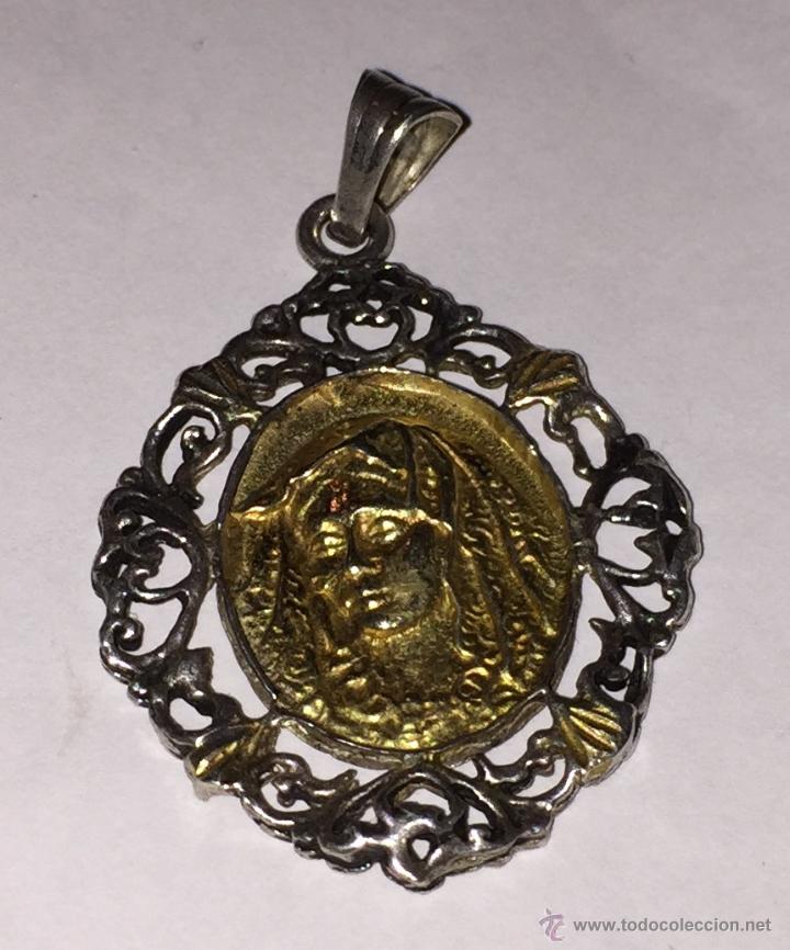 Joyeria: Colgante de plata y plata dorada de la virgen - Foto 1