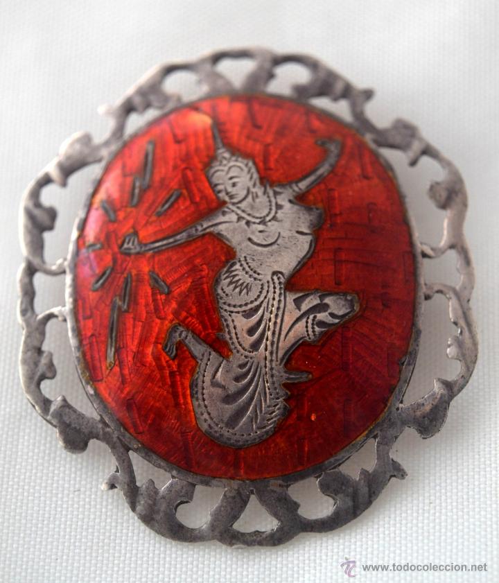 Joyeria: ANTIGUO BROCHE DE PLATA SIAM - Foto 2