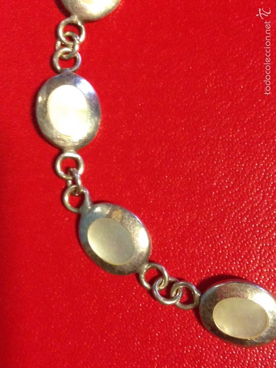 Joyeria: Pulsera de plata y n&aacute;car .mide 20,50 cm - Foto 2