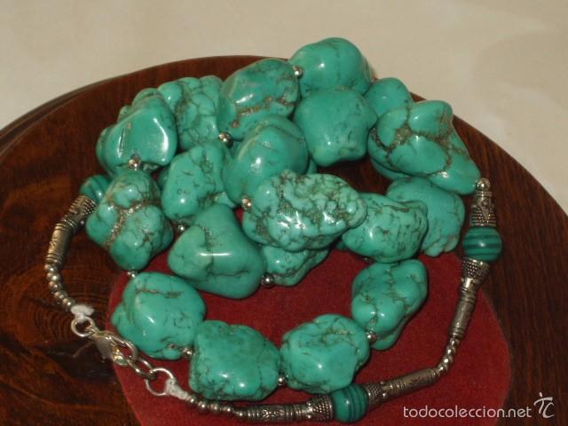 Joyeria: COLLAR DE TURQUESA VERDE. - Foto 1
