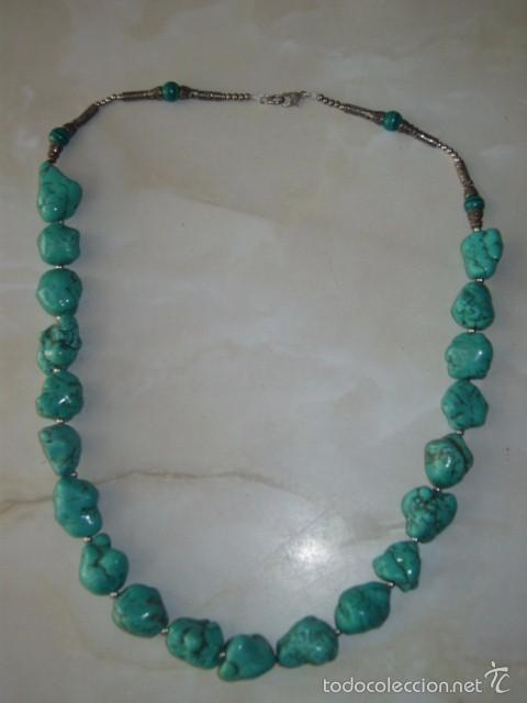 Joyeria: COLLAR DE TURQUESA VERDE. - Foto 2