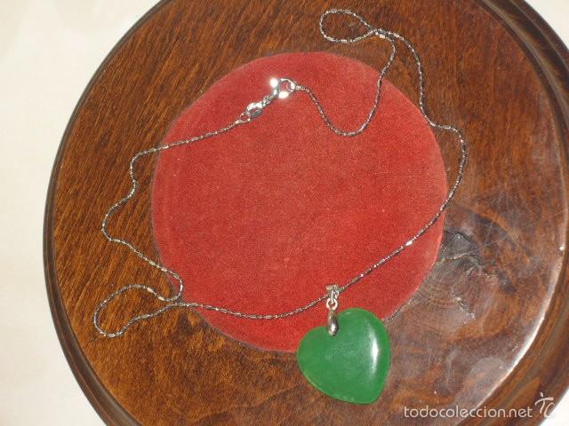 Joyeria: COLGANTE CORAZON JADE VERDE. - Foto 3