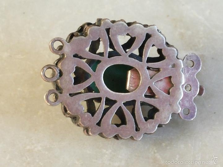 Joyeria: Antiguo broche para collar en plata y turquesa - Foto 2