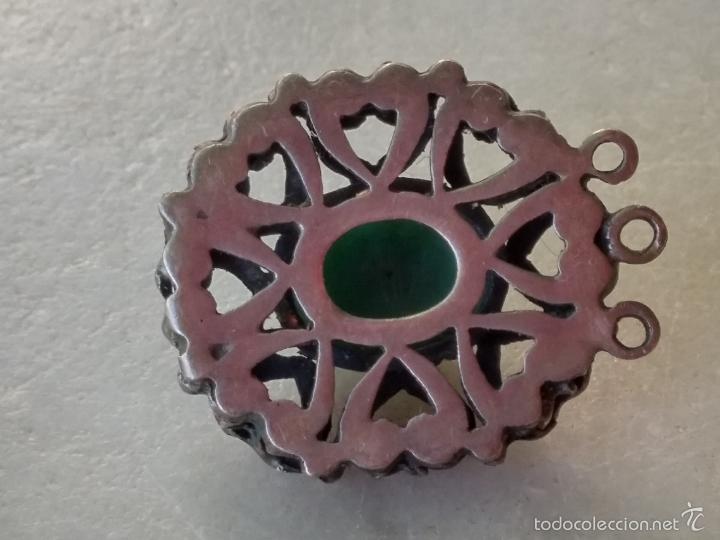 Joyeria: Antiguo broche para collar en plata y turquesa - Foto 3