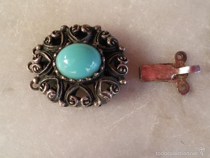 Joyeria: Antiguo broche para collar en plata y turquesa - Foto 9