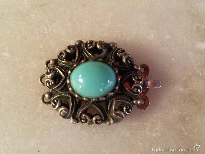Joyeria: Antiguo broche para collar en plata y turquesa - Foto 11