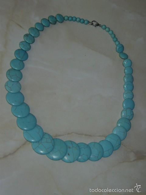 Joyeria: COLLAR TURQUESA AZUL DE LENTEJAS. - Foto 2