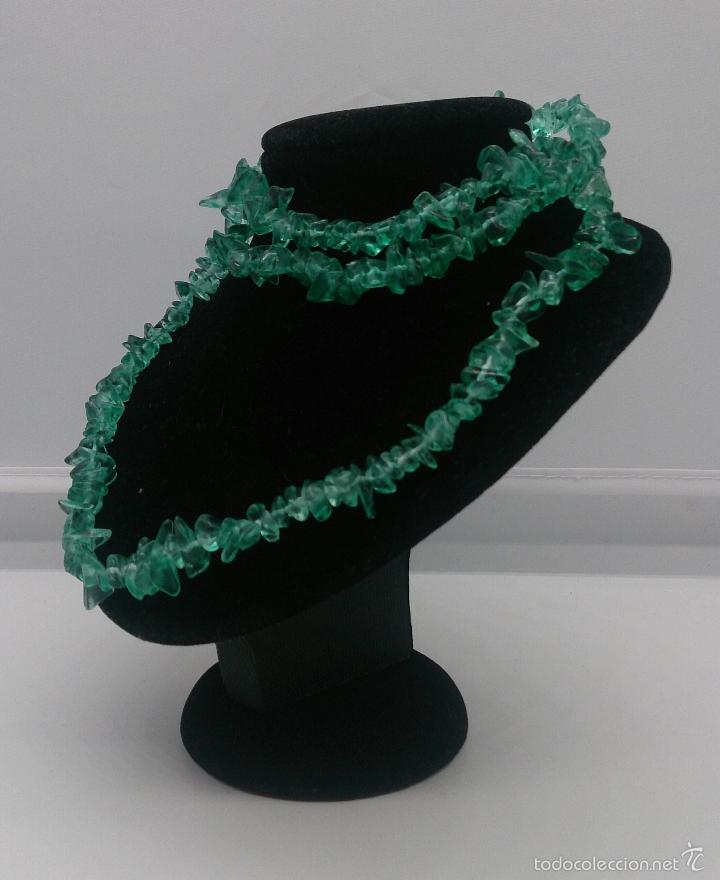 Joyeria: Collar vintage en mineral verde turquesa . - Foto 3