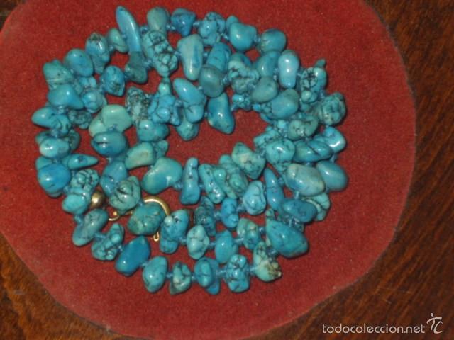 Joyeria: COLLAR DE TURQUESAS ANUDADO.VINTAGE. - Foto 1