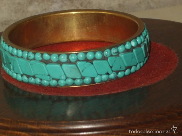 Joyeria: PULSERA DE TURQUESA Y METAL,A&Ntilde;OS 70. - Foto 3