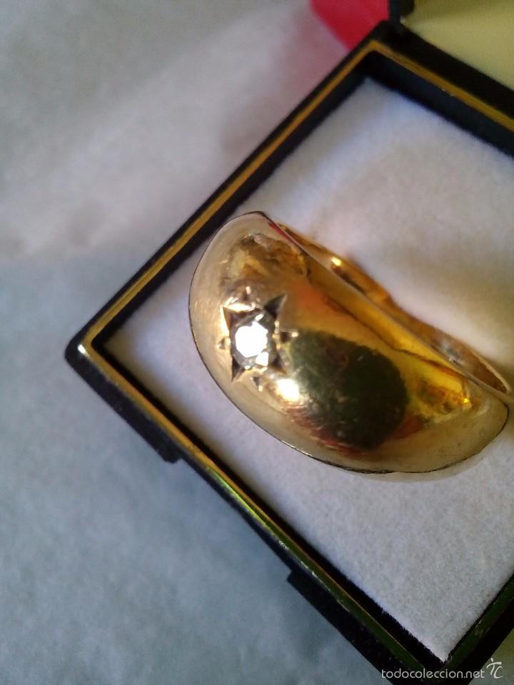 Joyeria: Anillo caballero solitario en oro 9 K y brillante