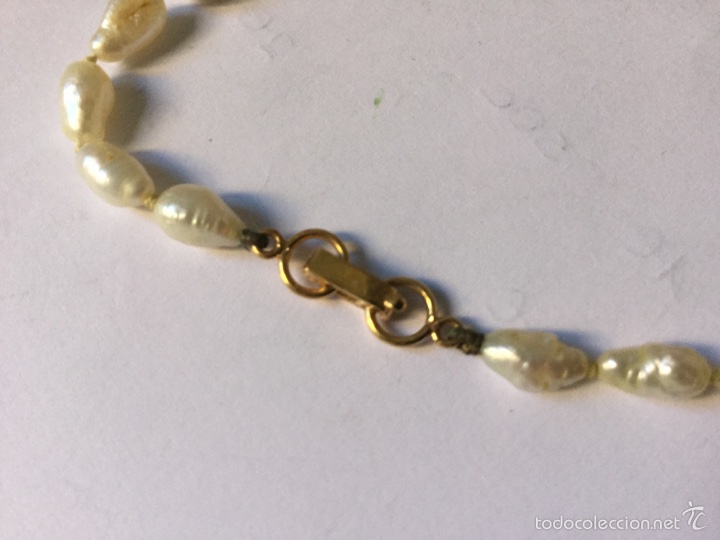 Joyeria: Collar perlas de r&iacute;o y broche de oro - Foto 2