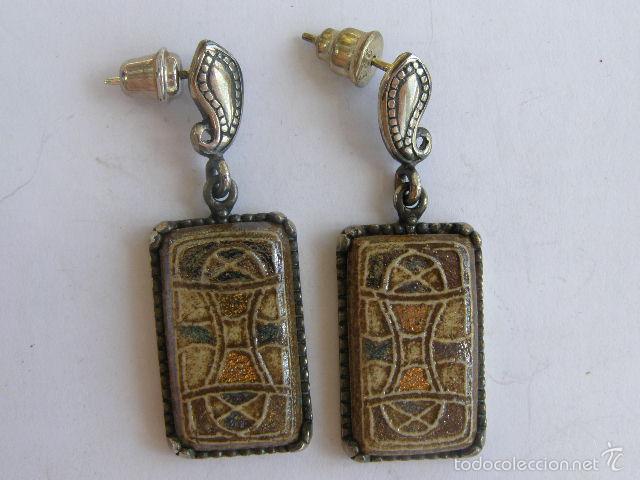 Joyeria: PENDIENTES EN PLATA DE LEY Y CERAMICA PINTADA A MANO. - Foto 1