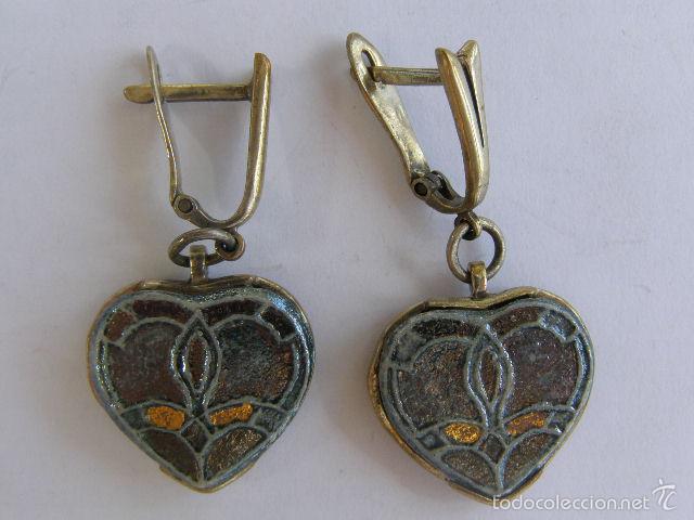 Joyeria: PENDIENTES EN PLATA DE LEY Y CERAMICA PINTADA A MANO. - Foto 2