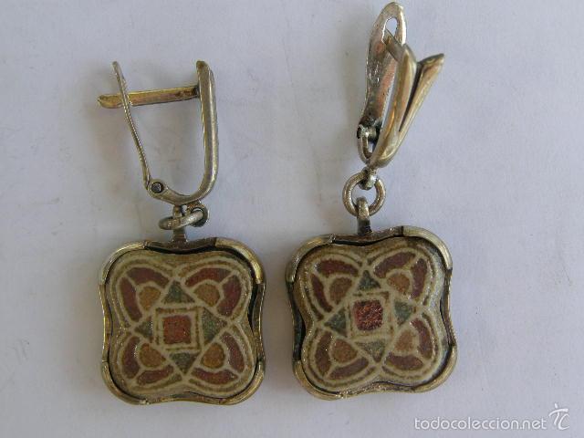 Jewelry: PENDIENTES EN PLATA DE LEY Y CERAMICA PINTADA A MANO.